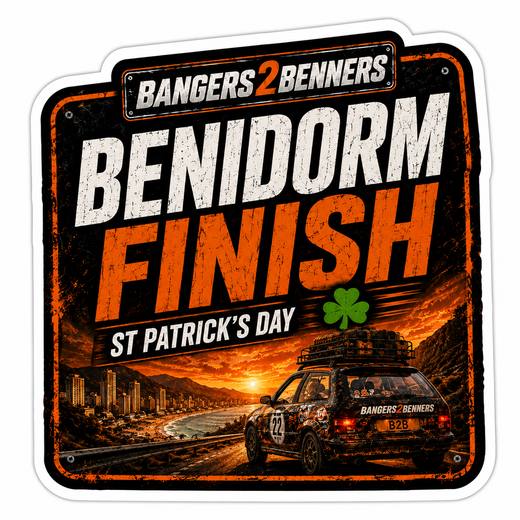 Bangers2Benners Rally Finish Badge