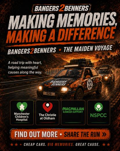 Bangers2Benners Rally Event Poster