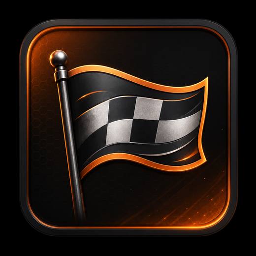 Racing Flag In Metallic Frame