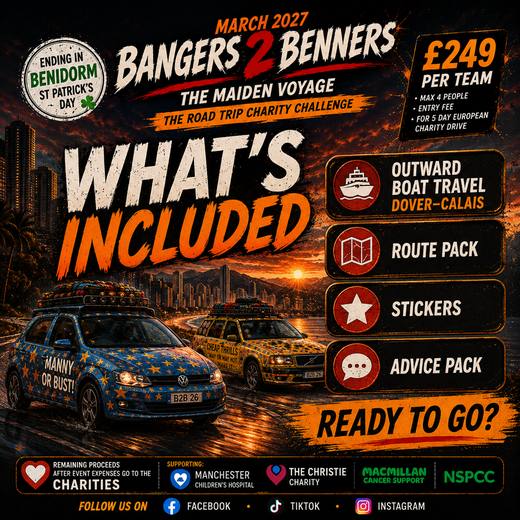 Bangers 2 Benidorm Road Trip Challenge